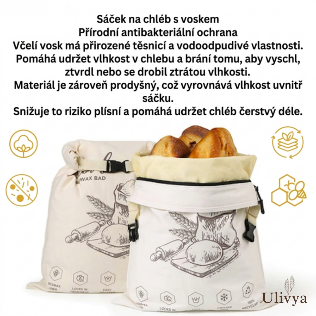 Bio sáček na chléb s včelím voskem – 100% bavlna
