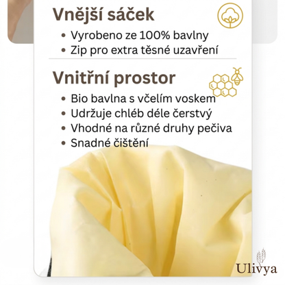 Bio sáček na chléb s včelím voskem – 100% bavlna