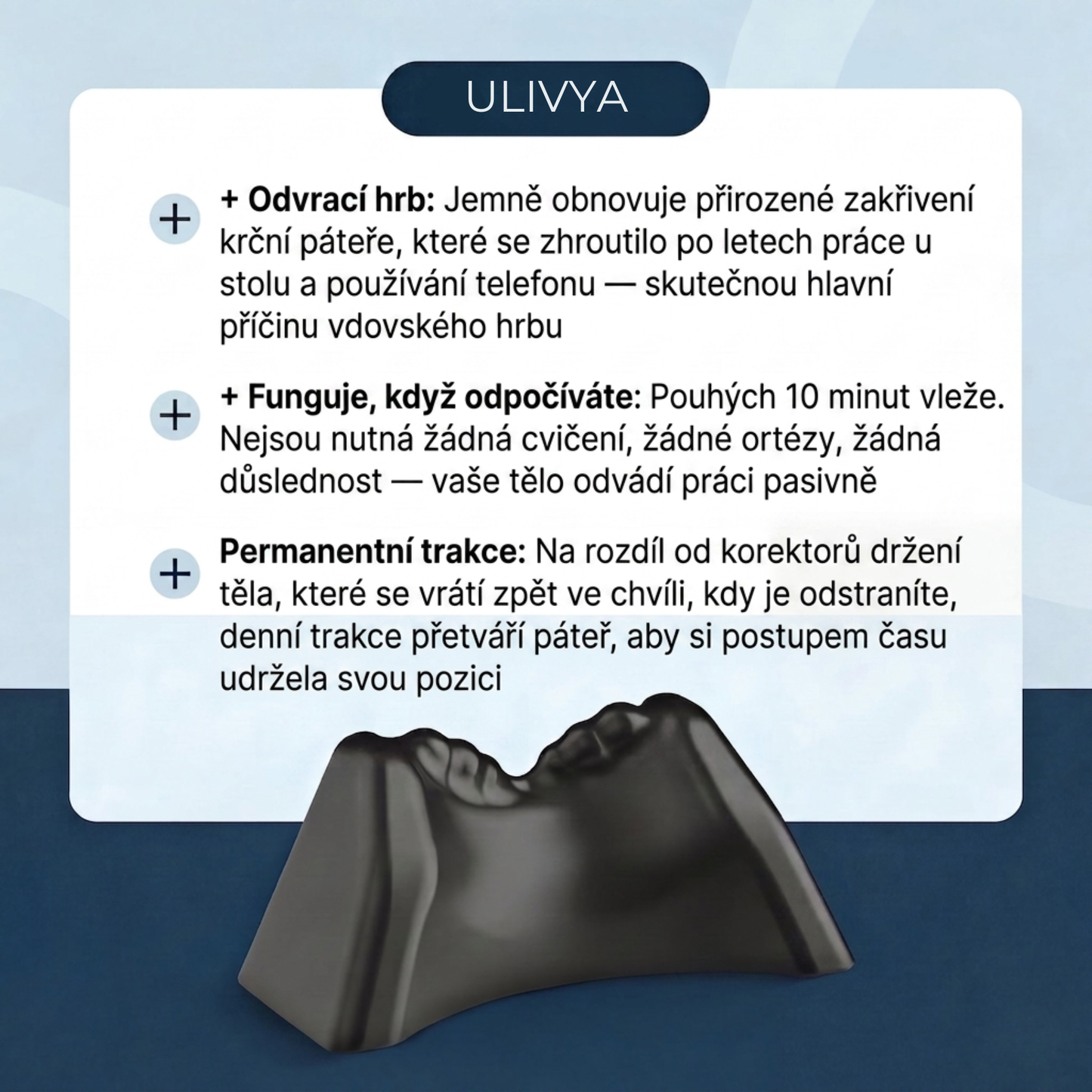 Pomůcka pro krční trakci — Přirozená úleva od vdovského hrbu a zlepšení držení těla